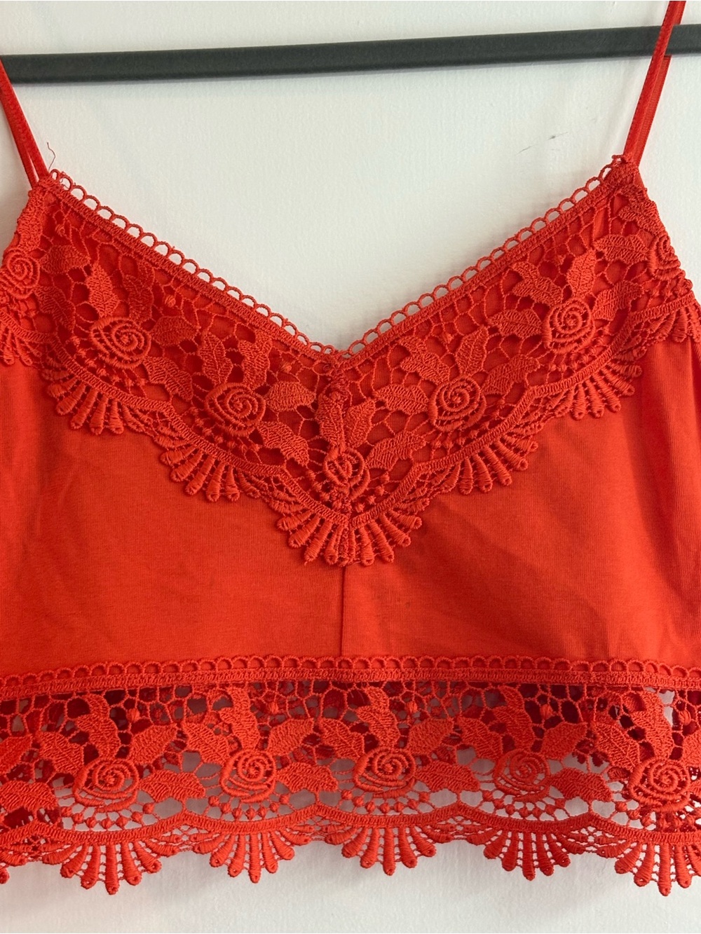 Topshop Orange Lace Trimmed Bralette Crop Top - Picture 3 of 5